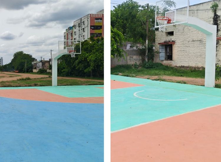 Basketball courts at new Hi 5 centres in Andhra Pradesh and Telangana