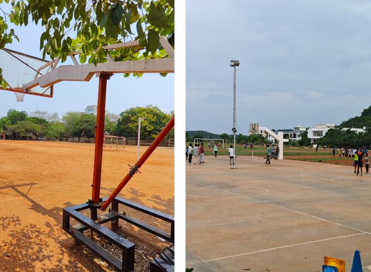 Basketball hoops at a new Hi 5 centre