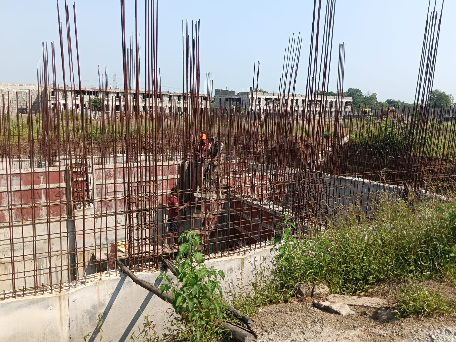Steel reinforcement for the hostel buildings at the Hi 5 Basketball Academy